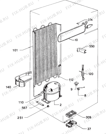 Взрыв-схема холодильника No Brand ZI6250/2TN - Схема узла Refrigerator cooling system